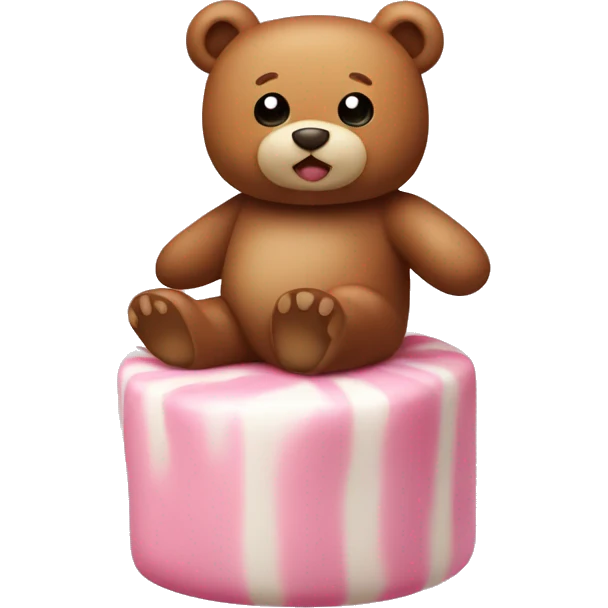 teddy bear on a marshmallow emoji