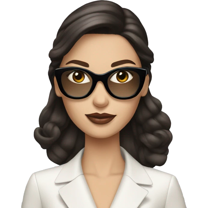Brunette lady wearing dior emoji