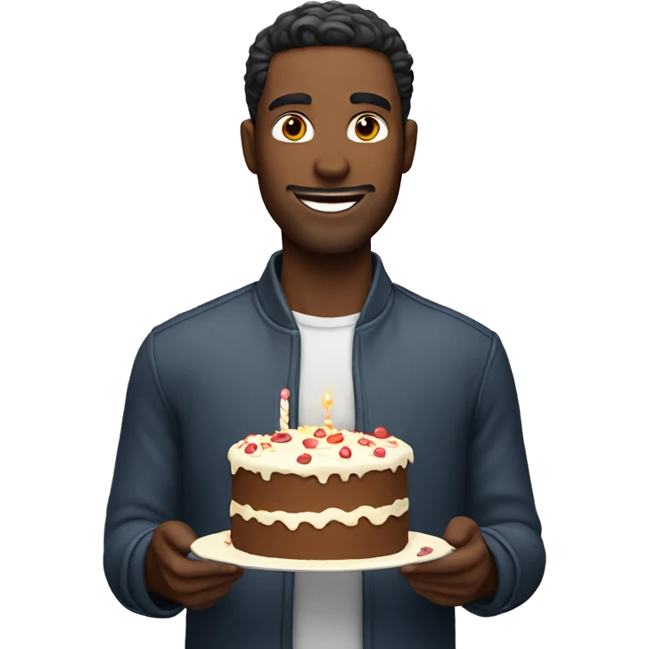 Guy with cake emoji