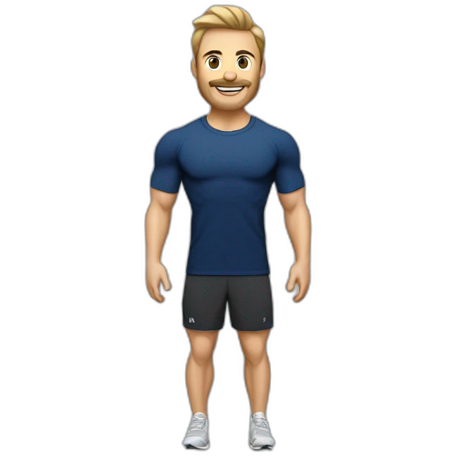 Fitnesstrainer von der Firma „DKKA“ mit dunkelblauem shirt emoji