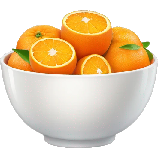 pretty white bowl of oranges emoji