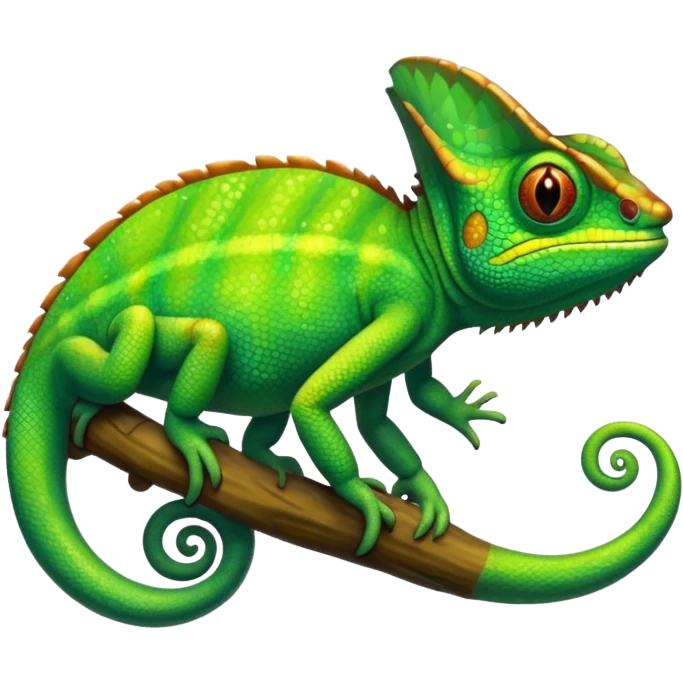 A green chameleon  emoji