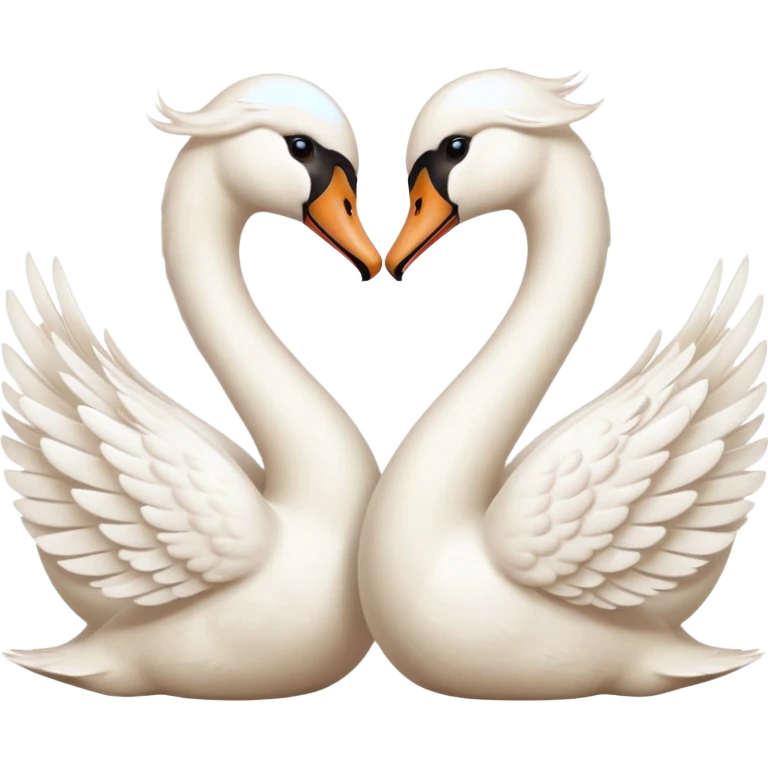 Two swan kissing emoji emoji