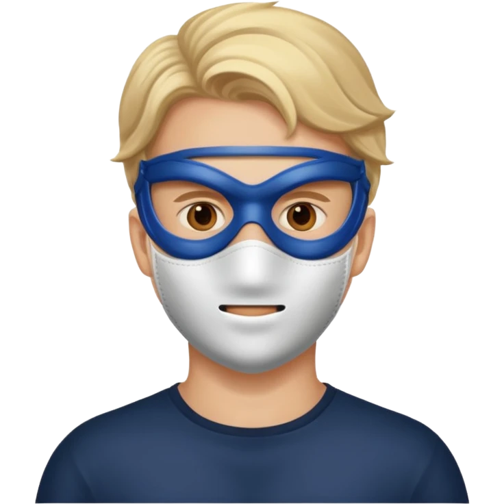 남자사람이 입에 마스크 쓰고 사진 찍힌 이모지 emoji