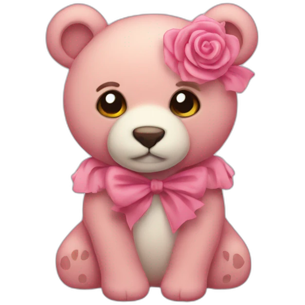 Ours en peluche rose emoji