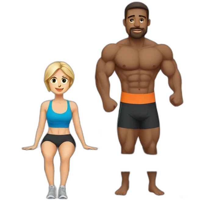 woman and man in gym emoji