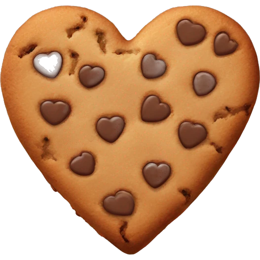 Heart shaped brown cookie emoji