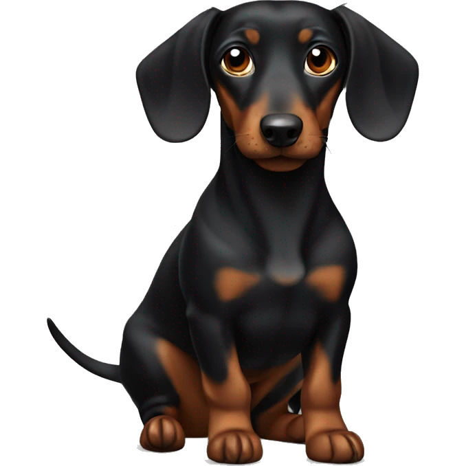 black dashund With small ears emoji