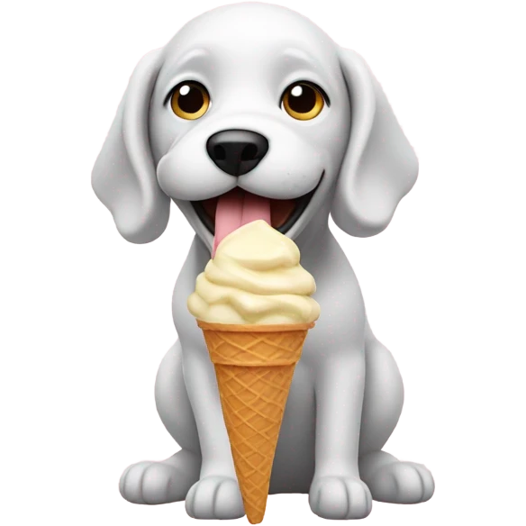 Dog eating ice cream emoji