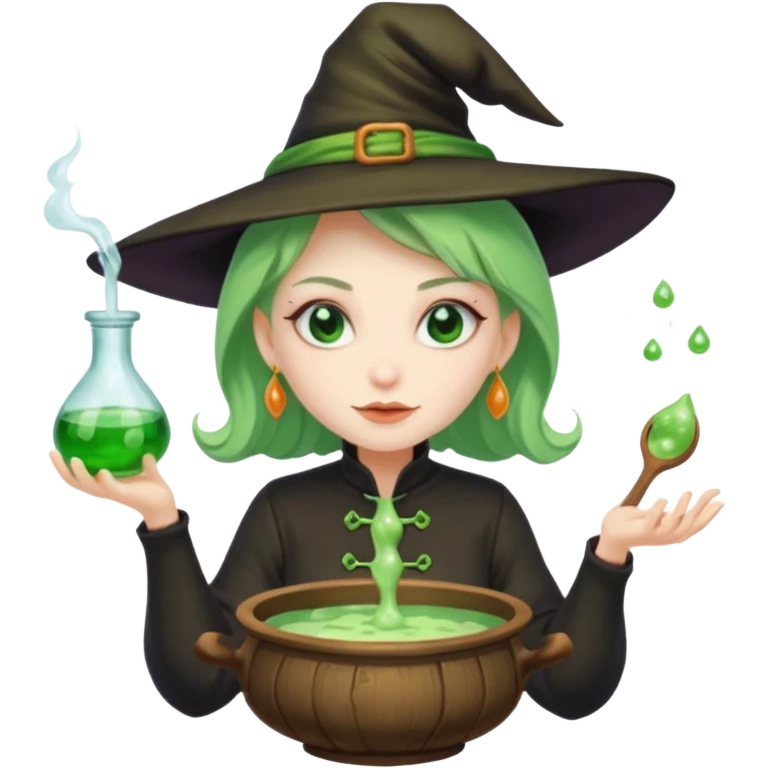 green witch cooking potion emoji