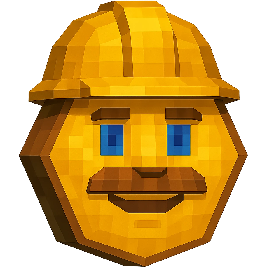 Create a realistic emoji character named Master Hunt. Hexagon shape, Helmet, The background should be transparent , for positive work culture. emoji