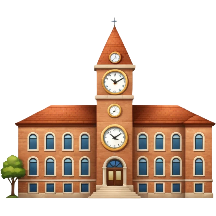 Campus building with clock tower emoji