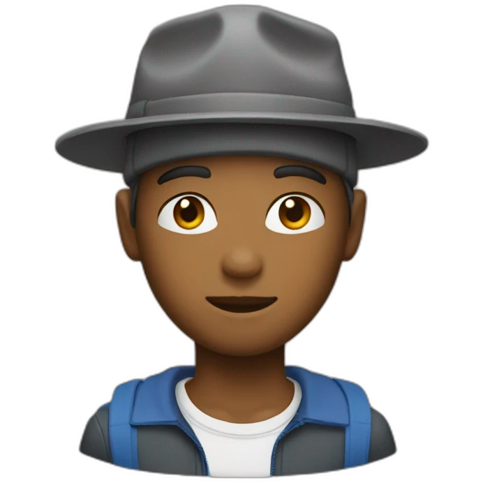 Boy with fader and bucket hat emoji