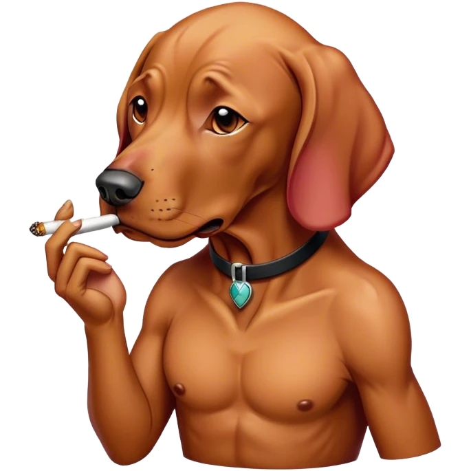 Viszla smoking  emoji