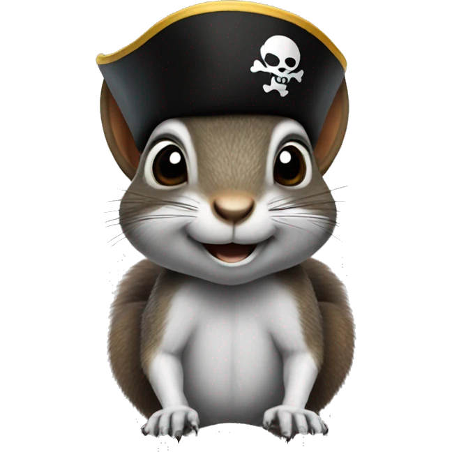 Squirrel wearing a pirate hat with an eyepatch  emoji