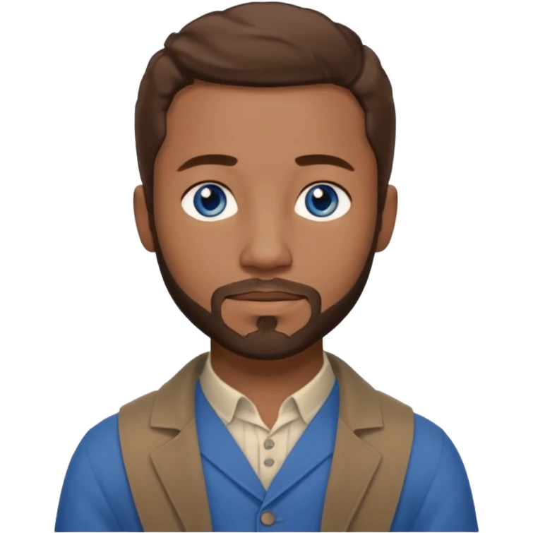  Edwin Epps from 12 Years of Slave with blue eyes, brown hair and short beard, light brown outfit emoji