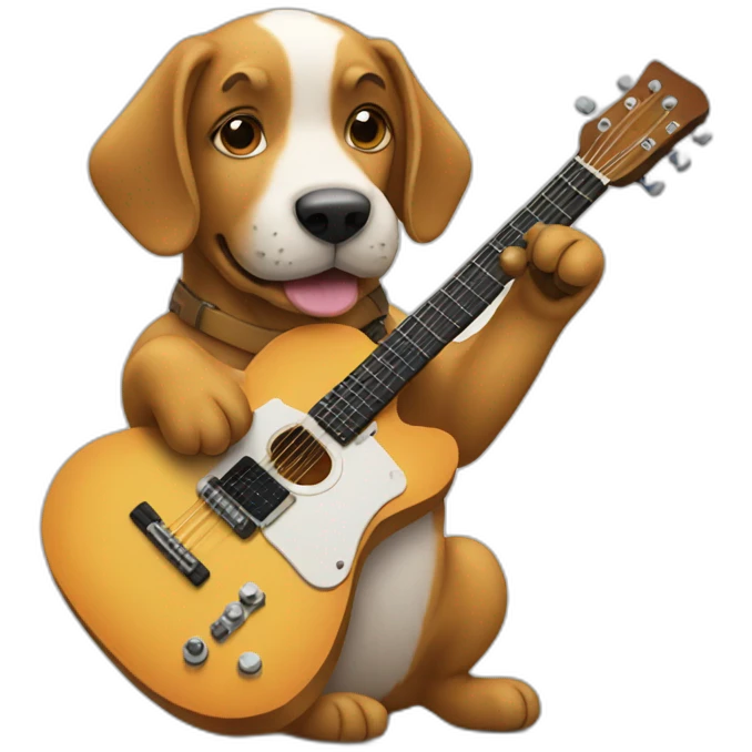 dog playing guitar emoji