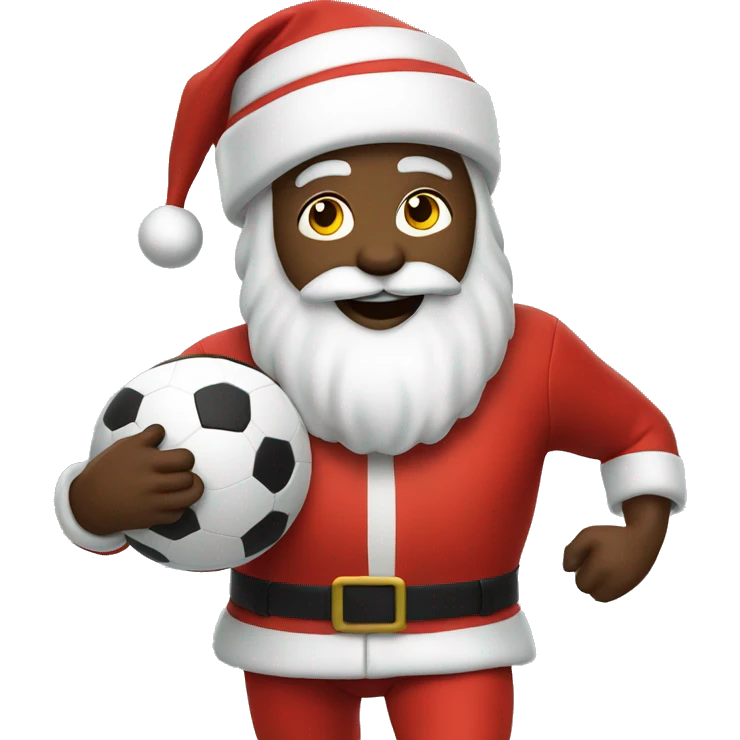 Santa playing soccer emoji