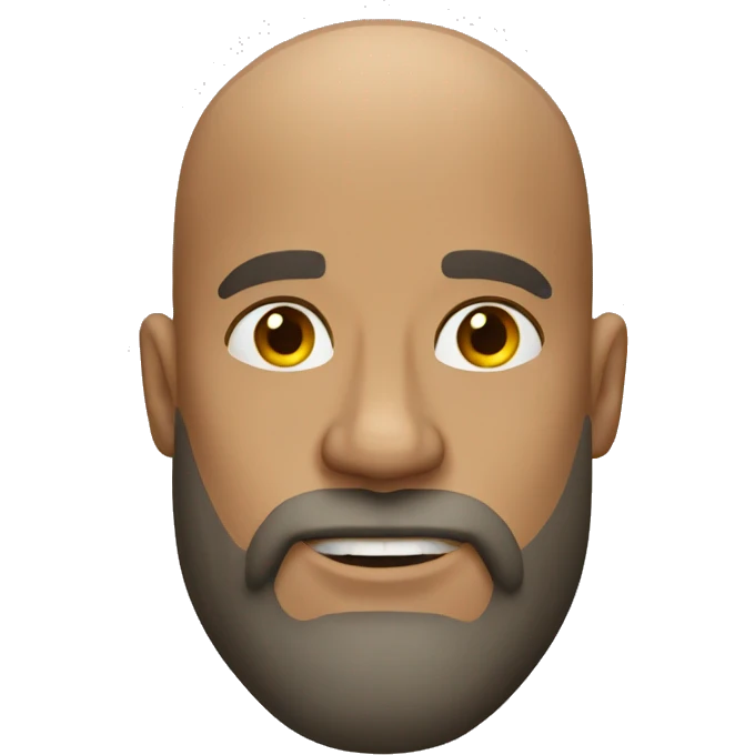 Bald man with beard and muscles emoji