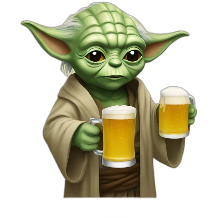 Yoda drinking beer emoji