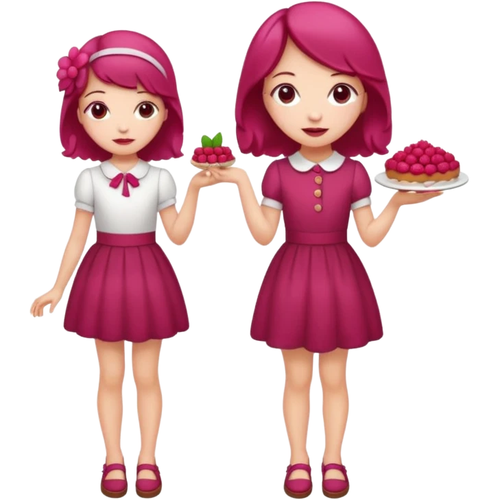 Raspberry torte human full body and legs girl with a raspberry barrette on her head emoji