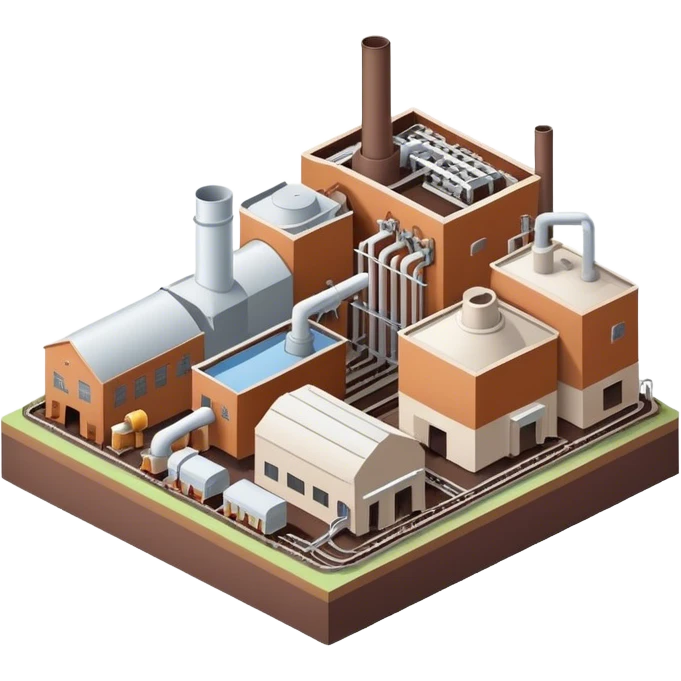 isometric paper factory brown emoji