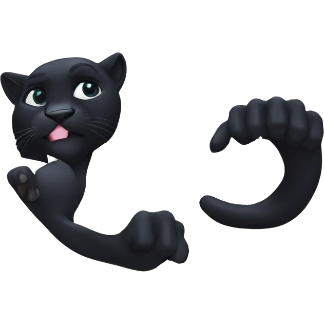 A black panther holding the number 0 in its paws emoji