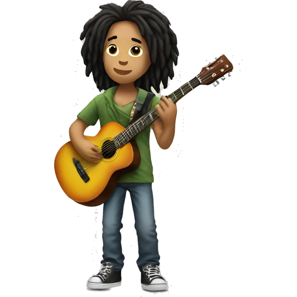 body Bob marley kid with guitar emoji