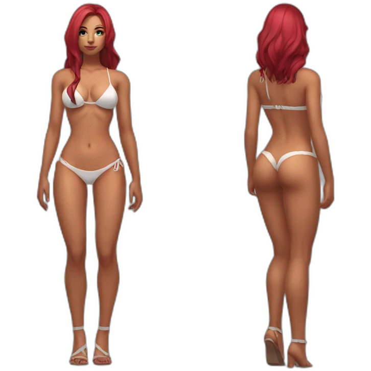 Katarina posing legs and ass in bikini sfw emoji
