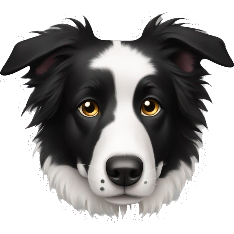 Black and white border collie emoji
