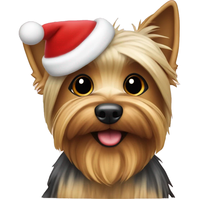 Mini Yorkshiere Terrier in Christmas Outfit emoji