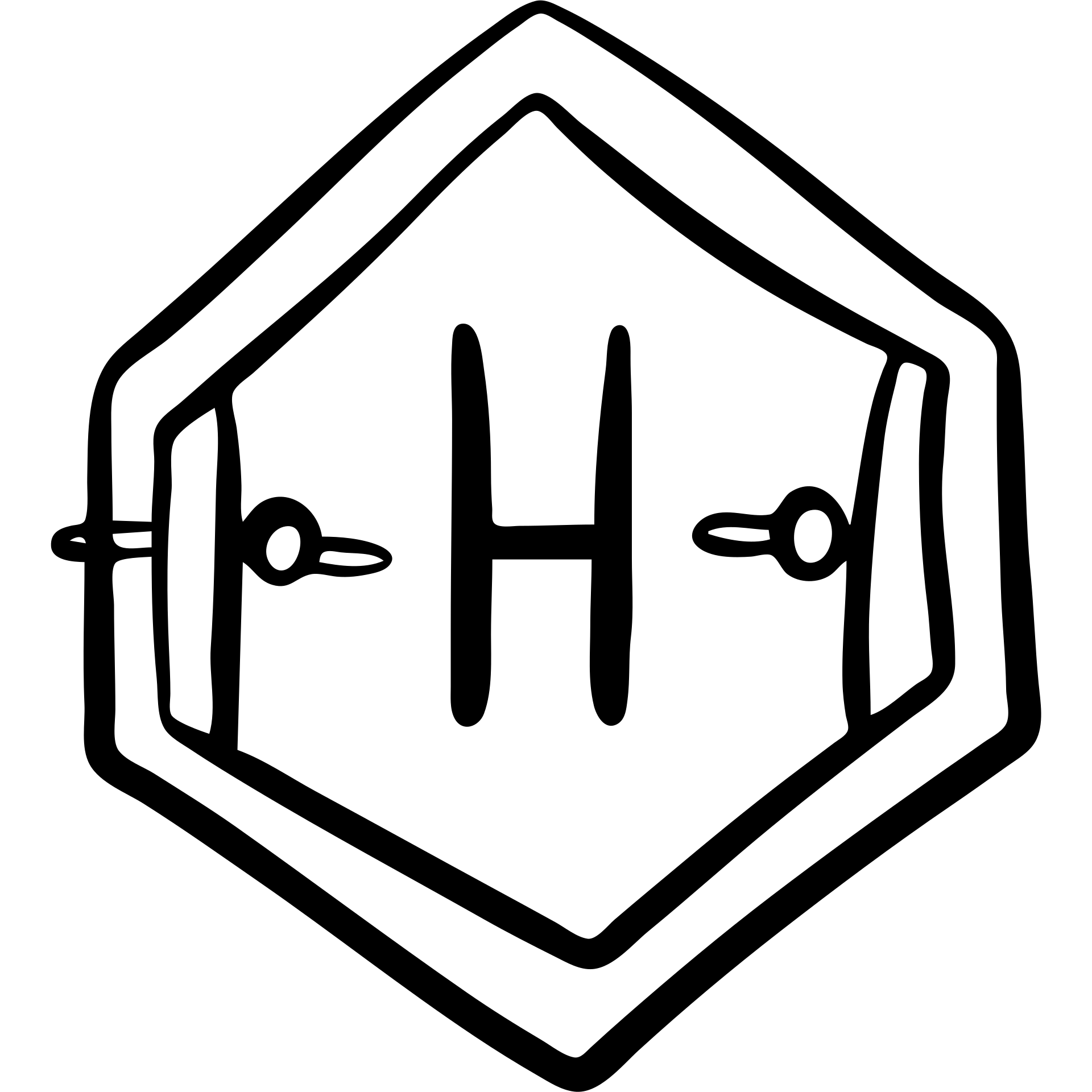gym icon hexagonal shape hand drawn black outline emoji