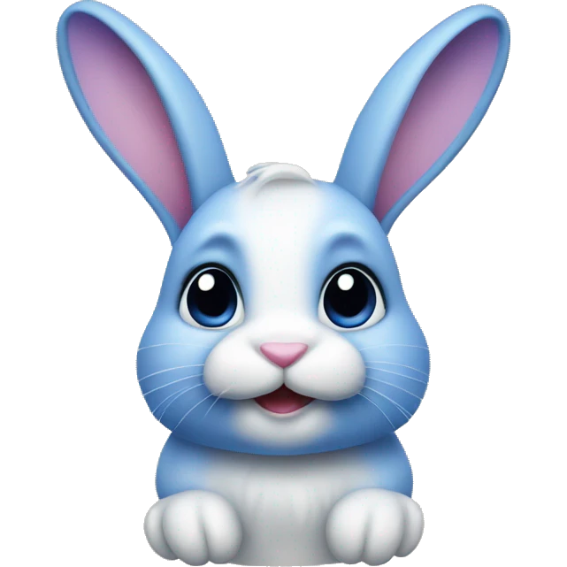 Mini loop rabbit with blue aye  emoji