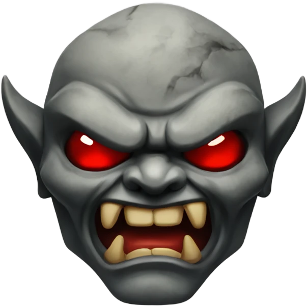 Oni with a lustrous power red eyes strong overlay stone emoji