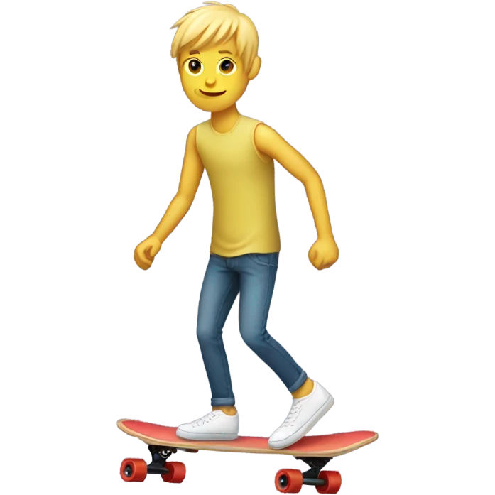 Skinny white guy with bangs on a longboard  emoji