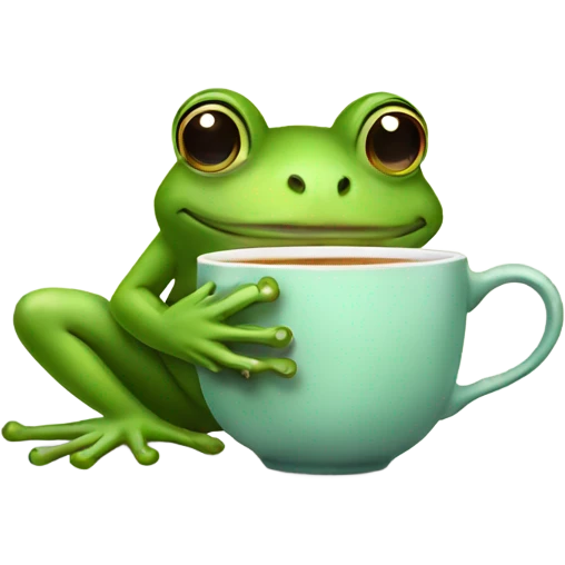 Frog drinking tea emoji