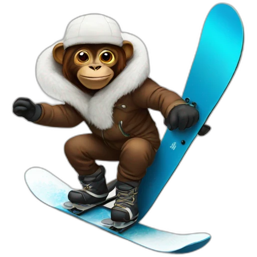 Affe on snowboard emoji