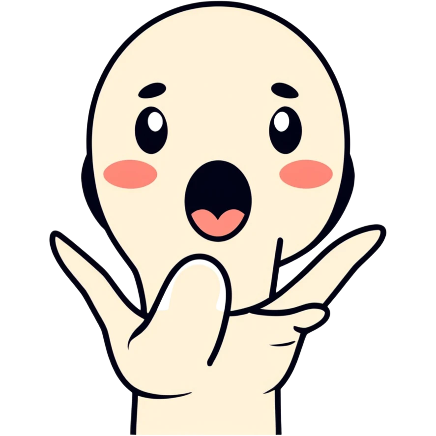 Calmness face with tongue and hand shows something little emoji
