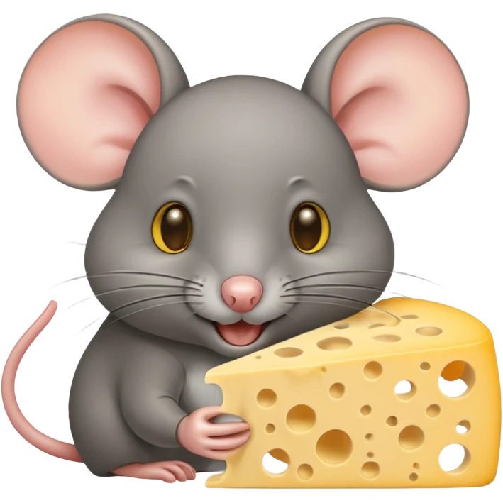 mouse eating a piece of cheese emoji