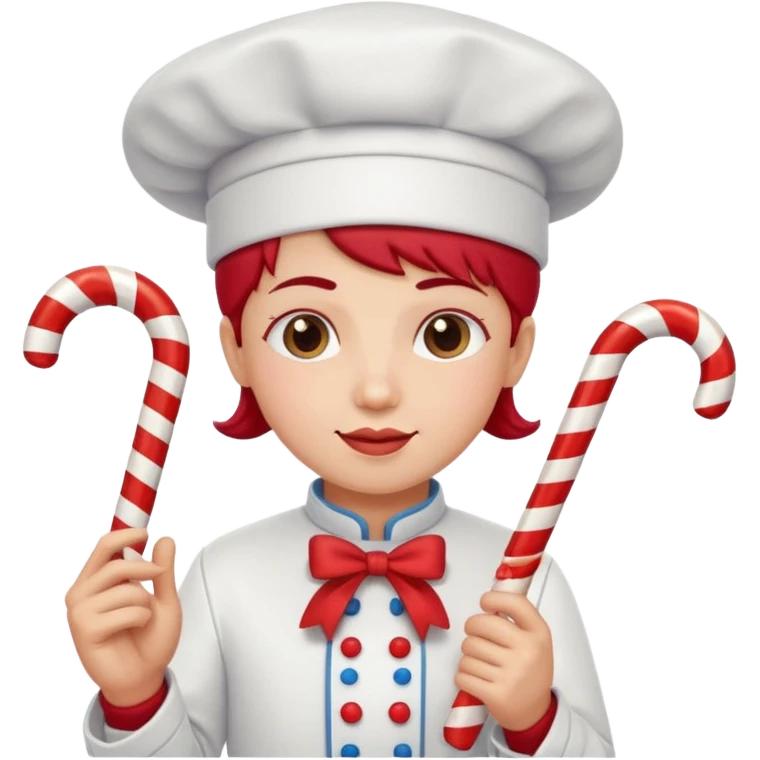 Decorator + candy cane, Candy Chef. emoji