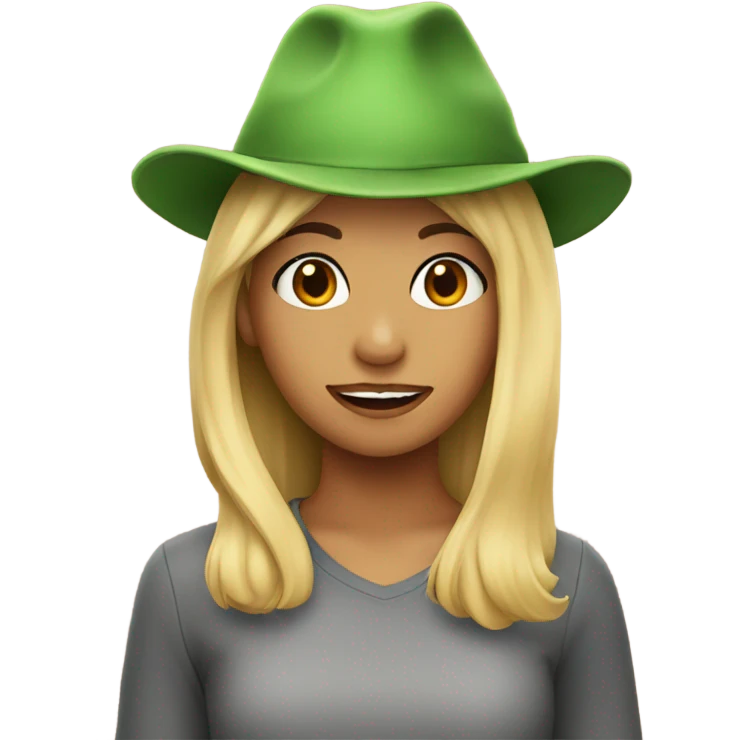 blonde girl with dinosaur hat emoji