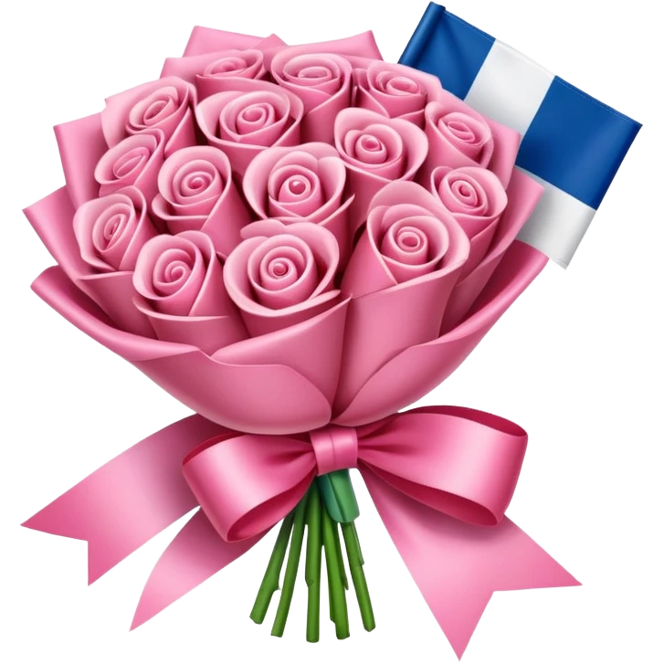 SPAM MEAT rose bouquet wrapped in french flag bow emoji