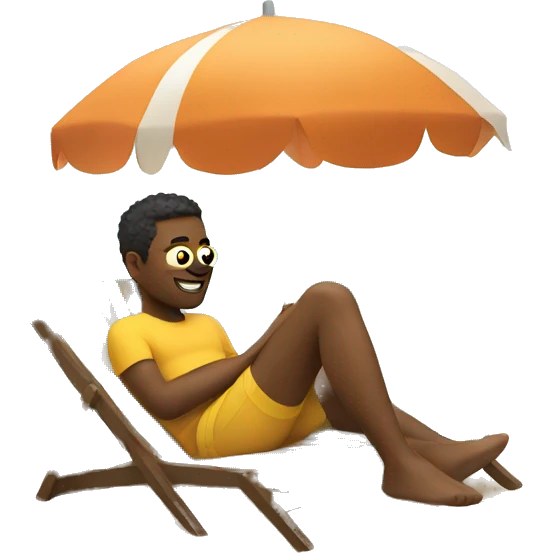 guy relaxed at the beach  emoji
