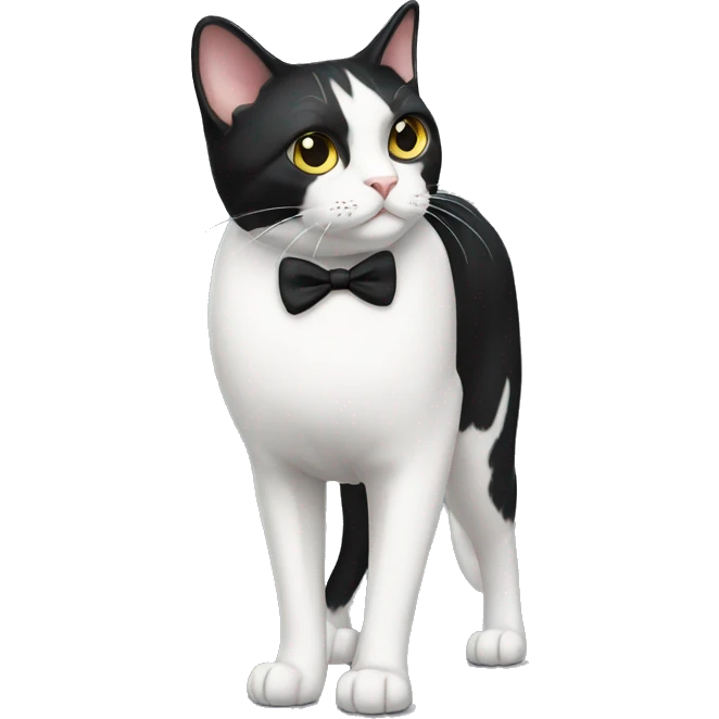 Tuxedo Cat Full Body emoji
