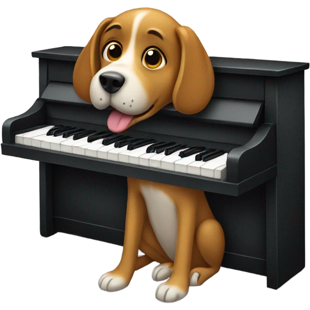 Dog playing piano  emoji
