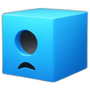 blue cube with a corner missing emoji