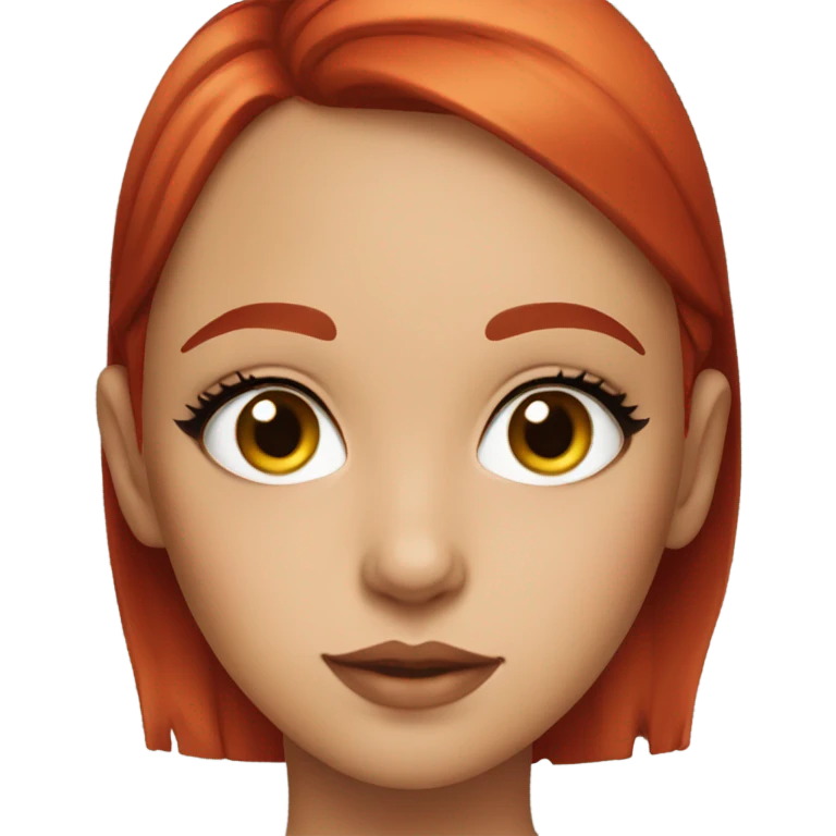 Girl with red hair and eyeliner emoji