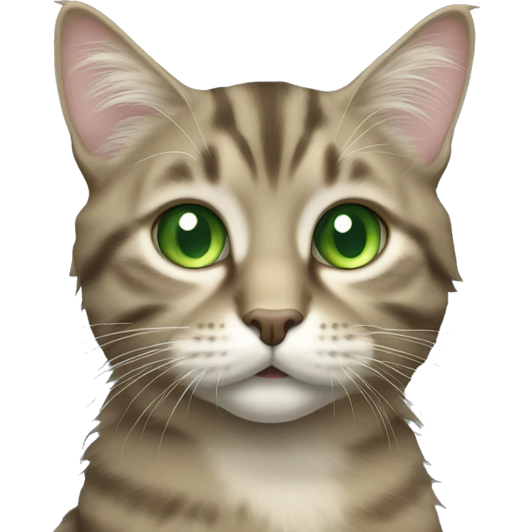 long hair tabby cat with green eyes  emoji