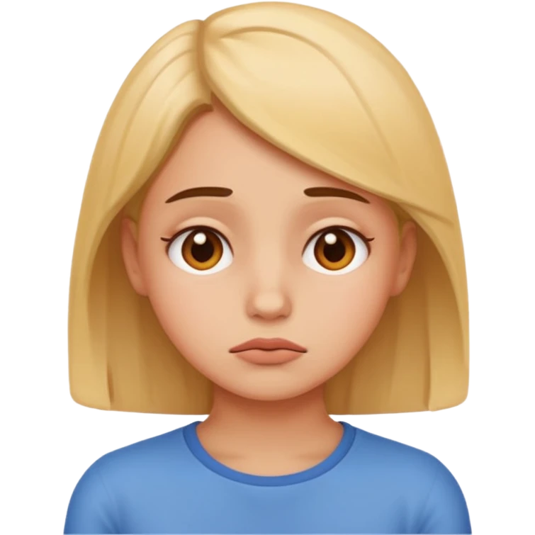 chica aburrida pensando, estilo emoji, fondo transparente emoji
