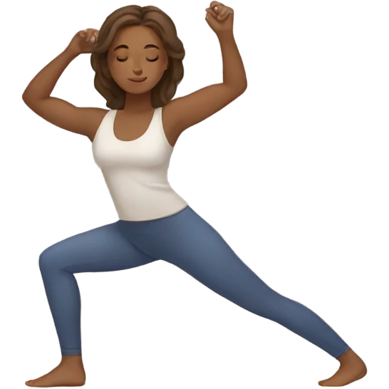 Brown haired girl doing yoga emoji